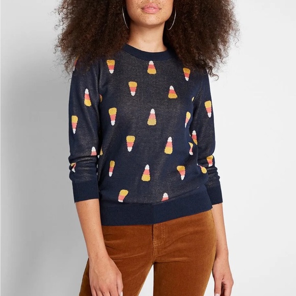 Candy corn ModCloth sweater - Picture 1 of 3